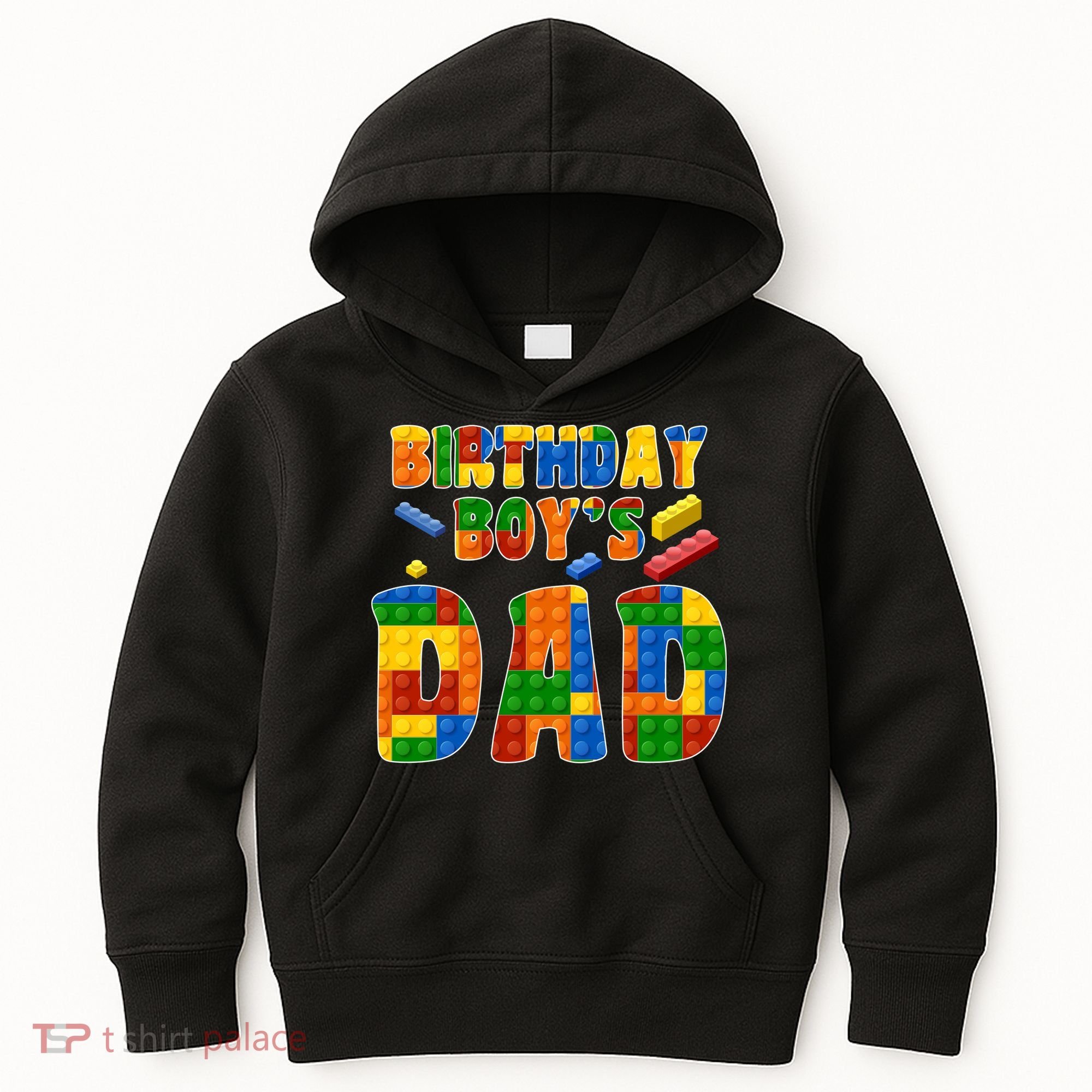Birthday Boy's Dad Building Blocks Kids Hoodie