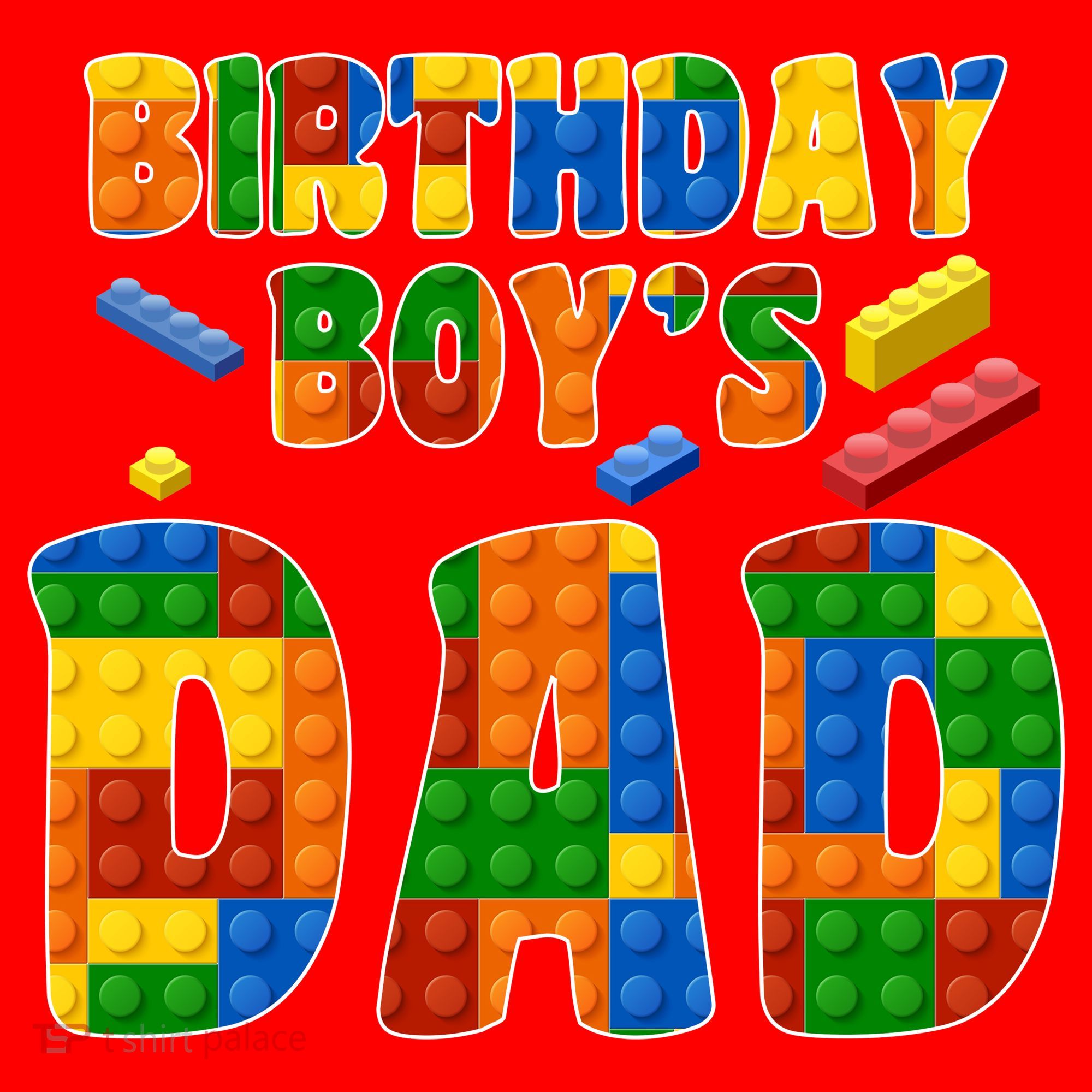 Birthday Boy's Dad Building Blocks Santa Hat