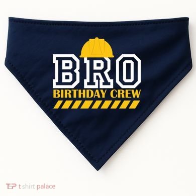 Birthday Bro Construction Crew Brother USA-Made Doggie Bandana