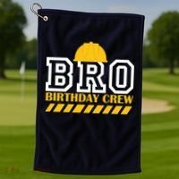 Birthday Bro Construction Crew Brother Golf Towel thumb 1