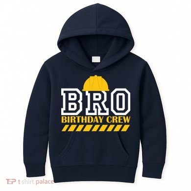 Birthday Bro Construction Crew Brother Kids Hoodie