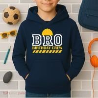 Birthday Bro Construction Crew Brother Kids Hoodie thumb 2