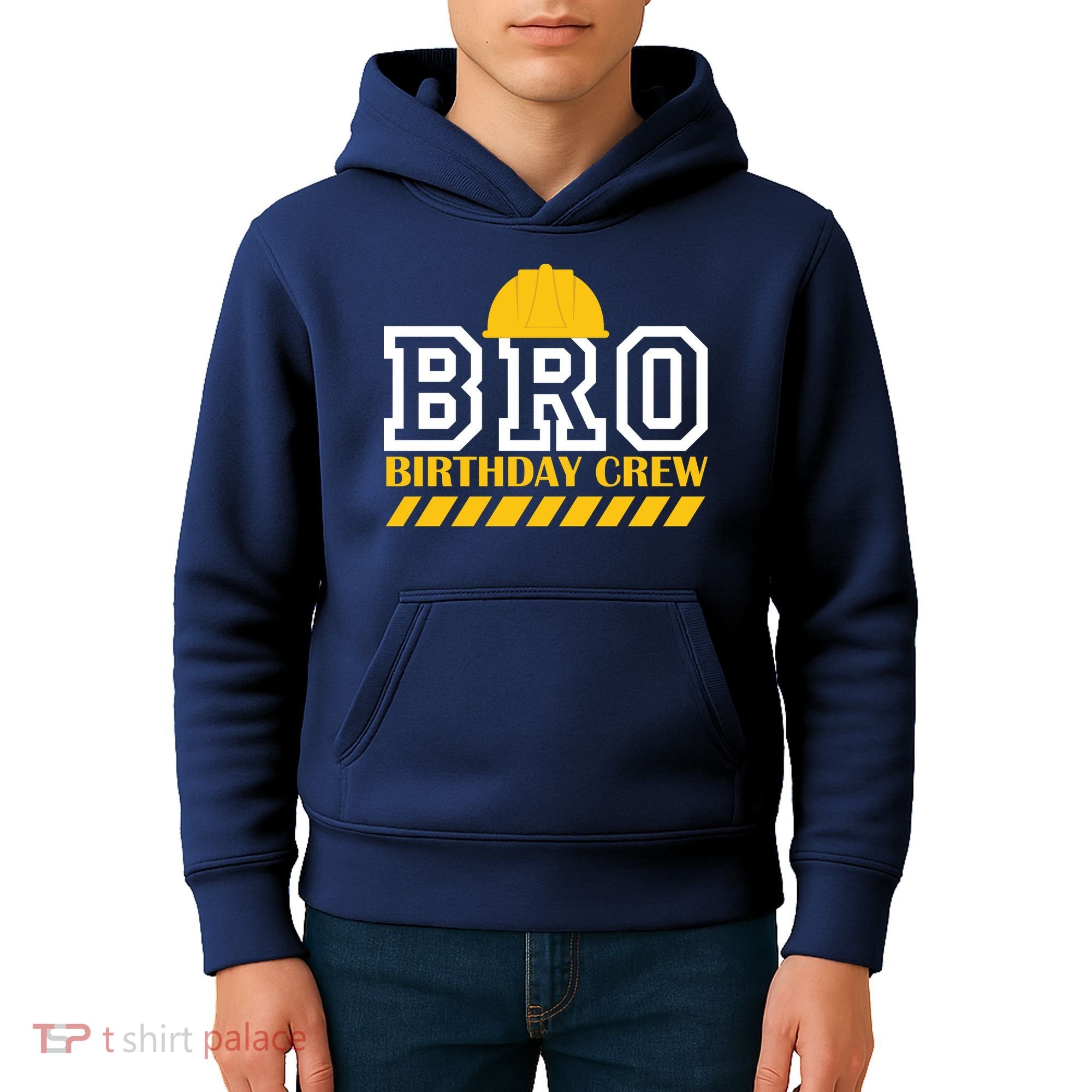 Birthday Bro Construction Crew Brother Kids Hoodie
