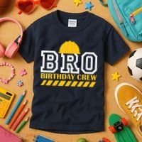 Birthday Bro Construction Crew Brother Kids T-Shirt thumb 3