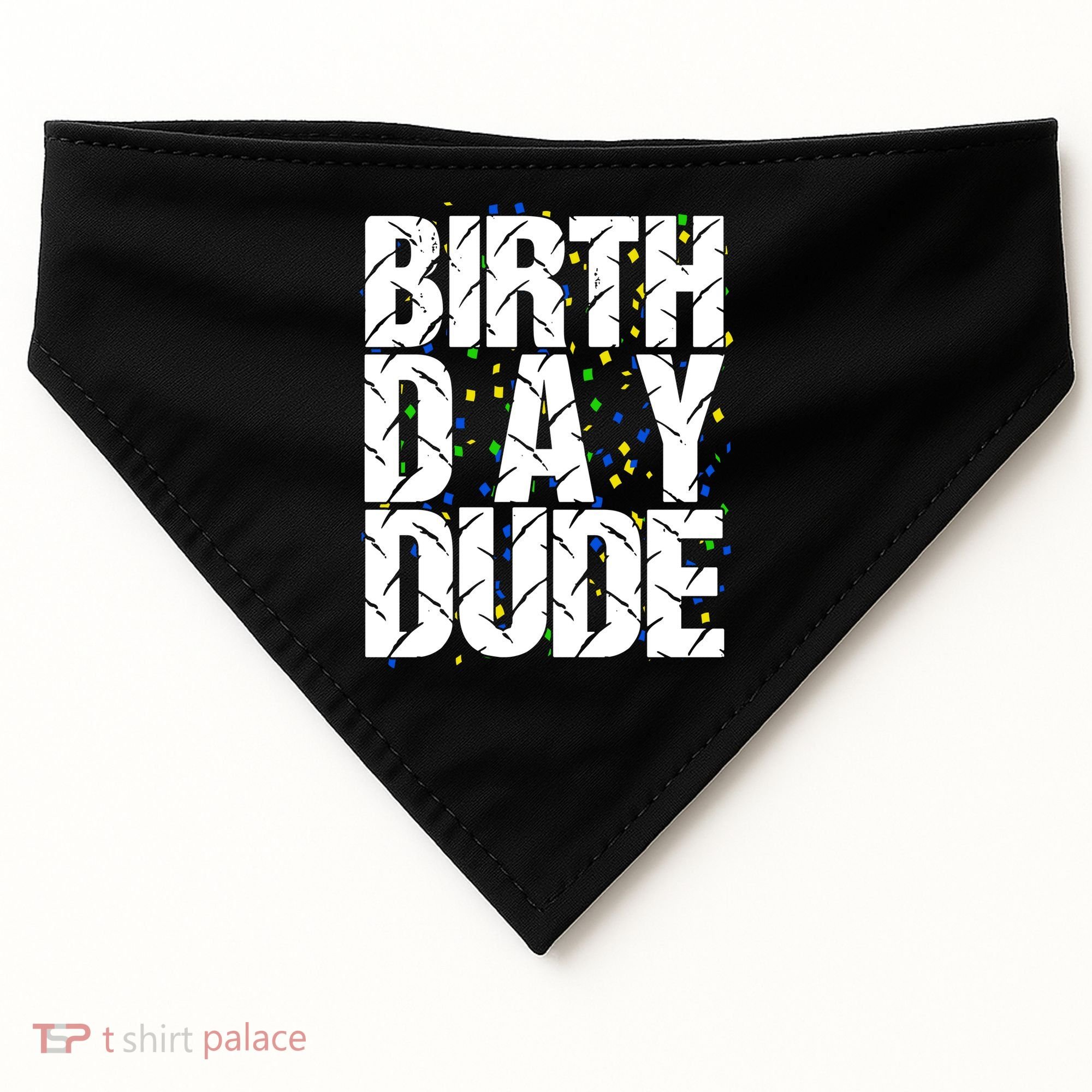 Birthday Dude With Confetti USA-Made Doggie Bandana