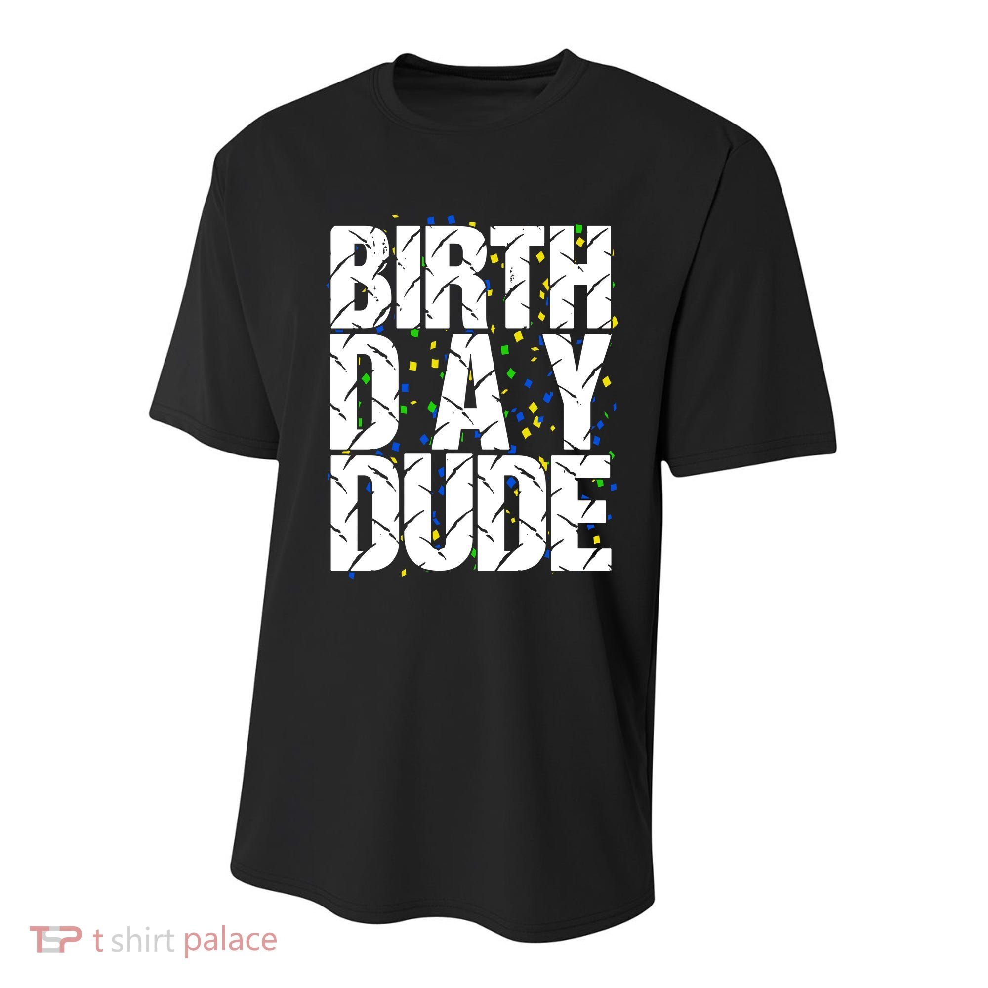 Birthday Dude With Confetti Youth Performance Sprint T-Shirt