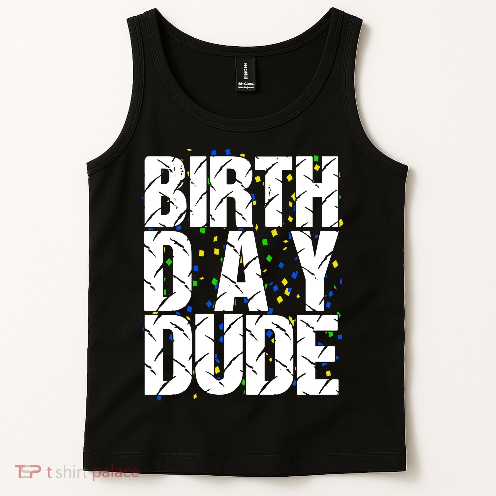 Birthday Dude With Confetti Tank Top