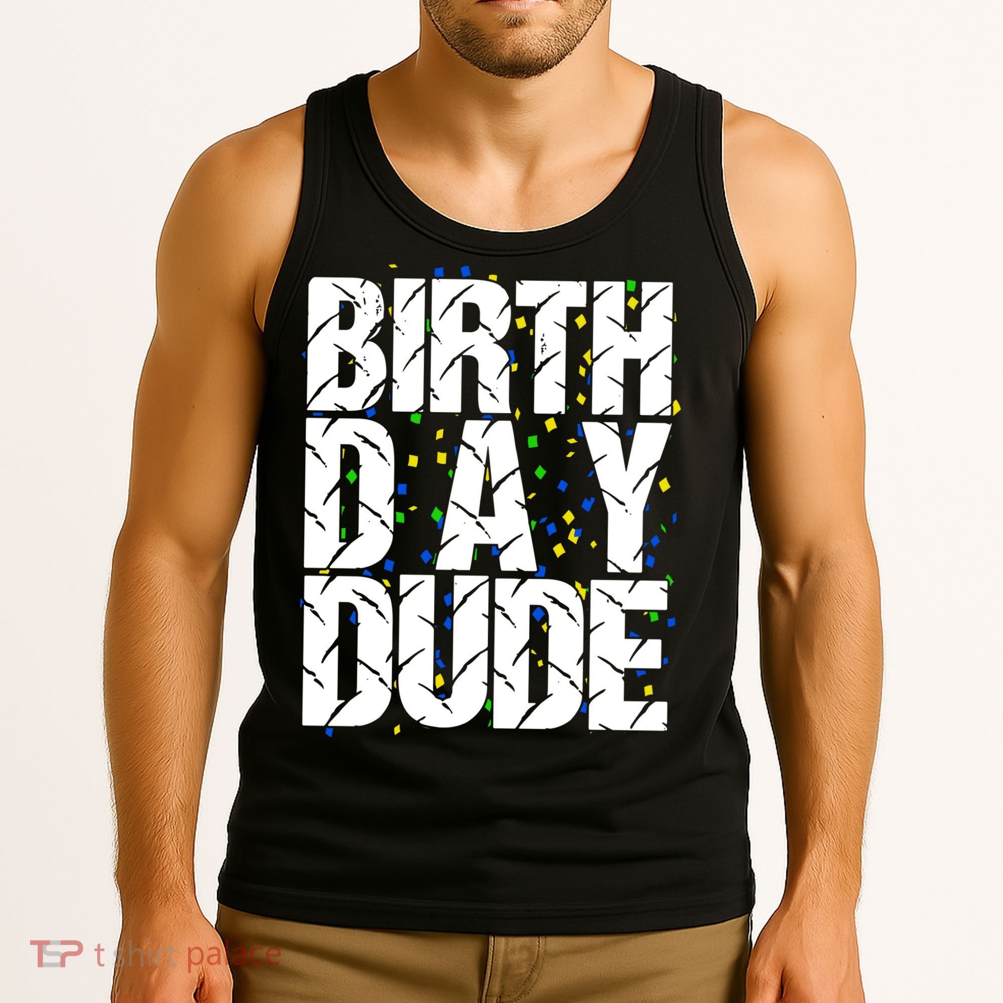 Birthday Dude With Confetti Tank Top