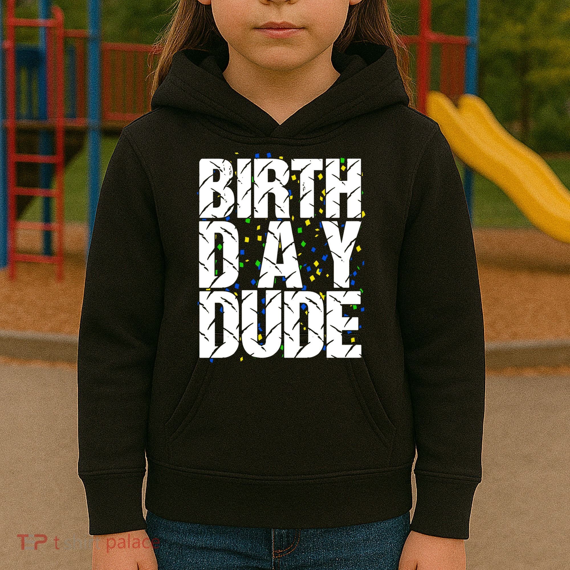 Birthday Dude With Confetti Kids Hoodie