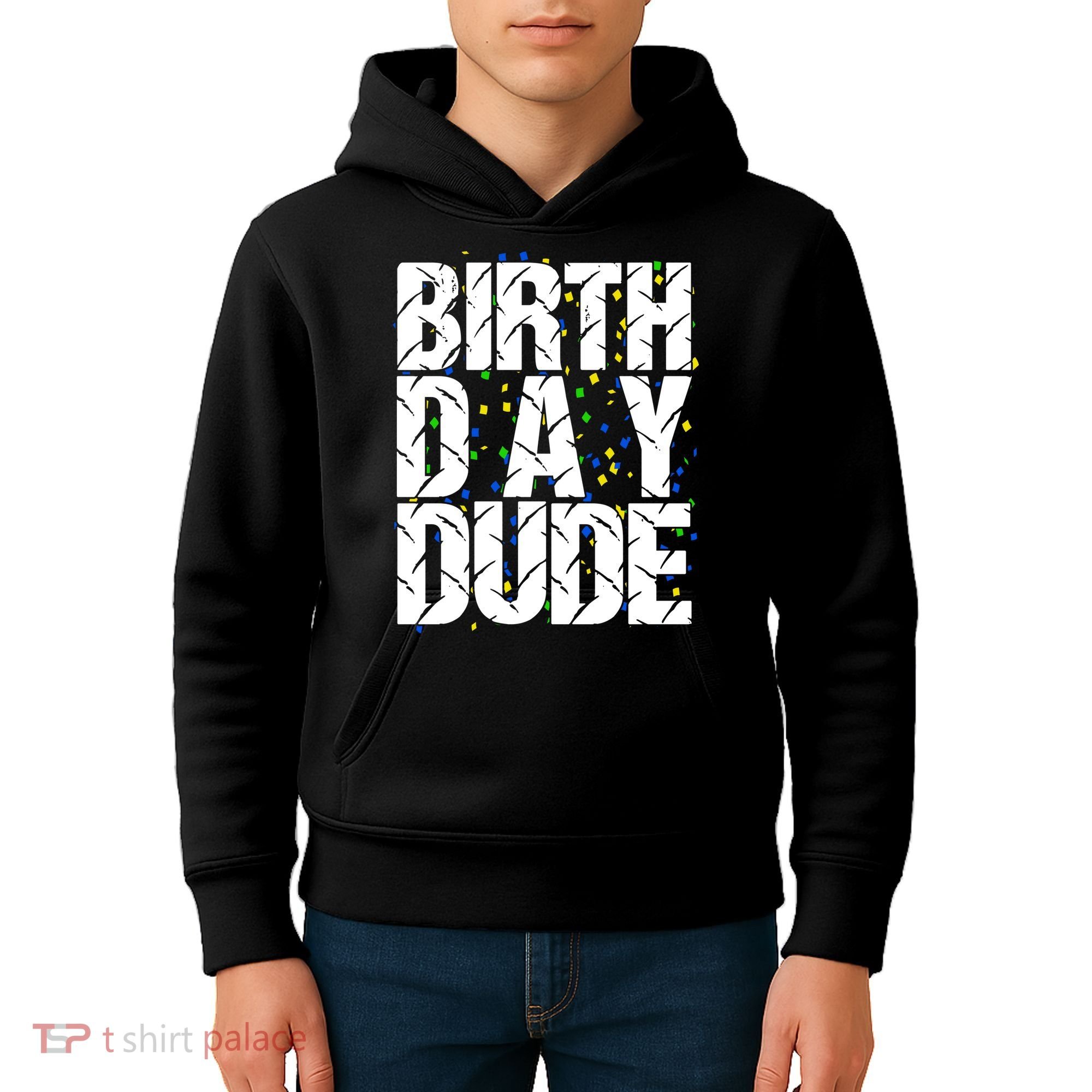 Birthday Dude With Confetti Kids Hoodie