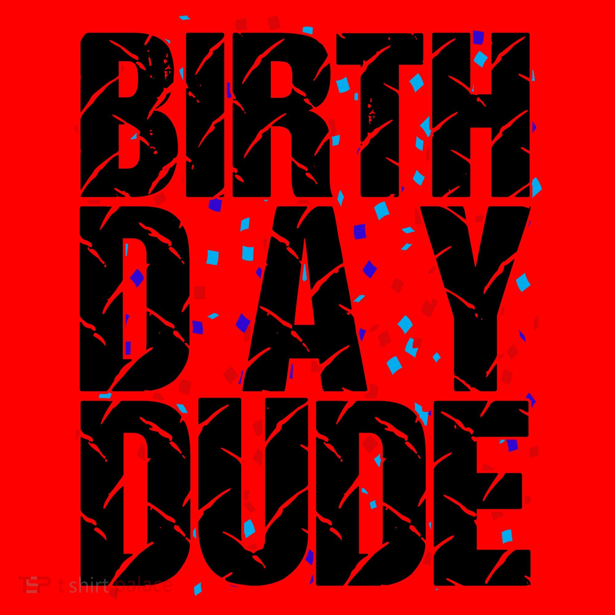 Birthday Dude With Confetti Santa Hat