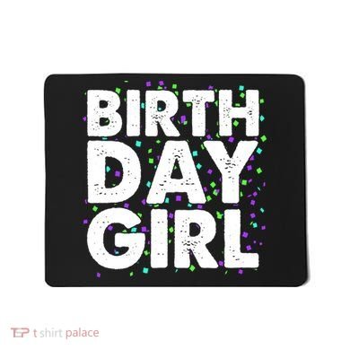 Birthday Girl With Confetti Mousepad