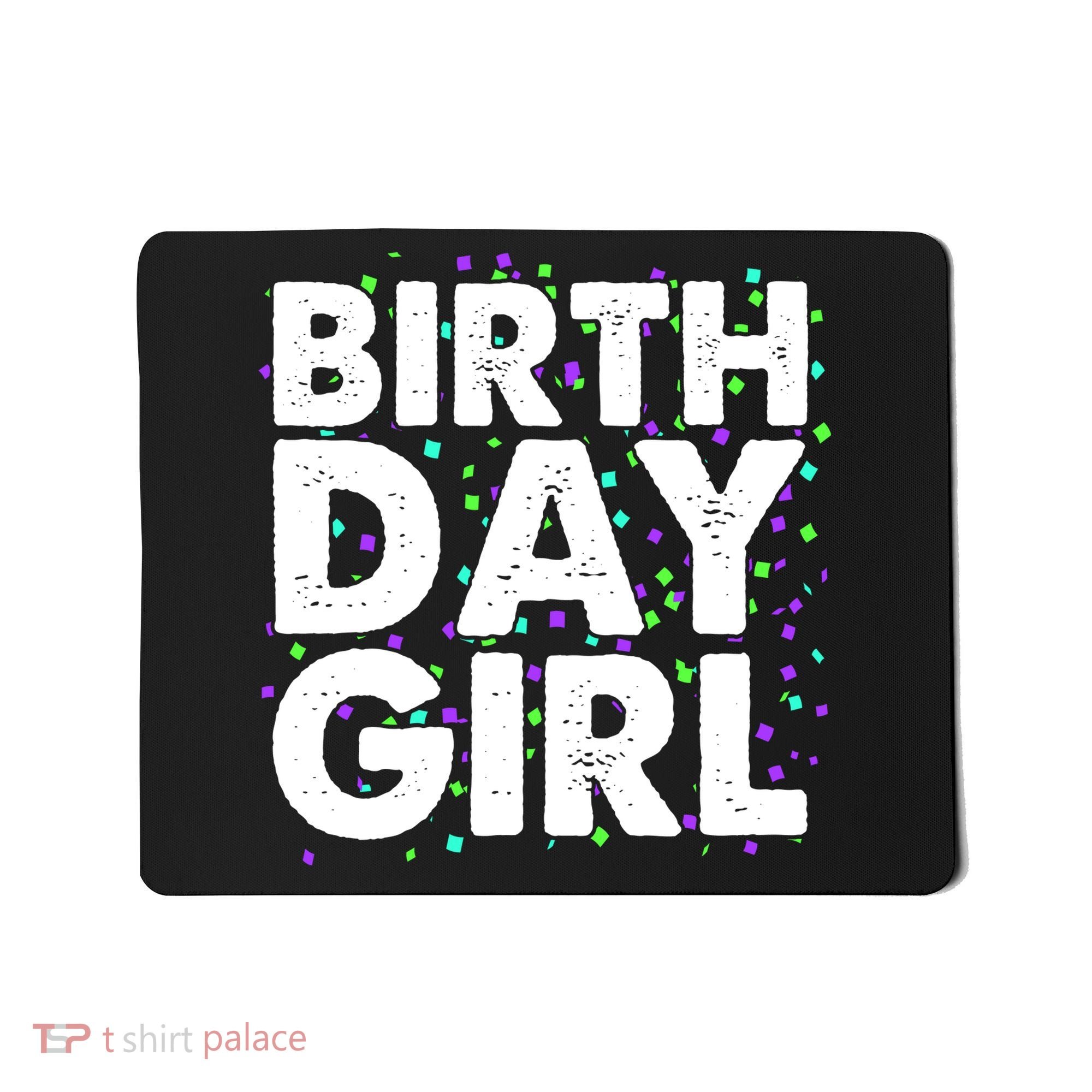 Birthday Girl With Confetti Mousepad