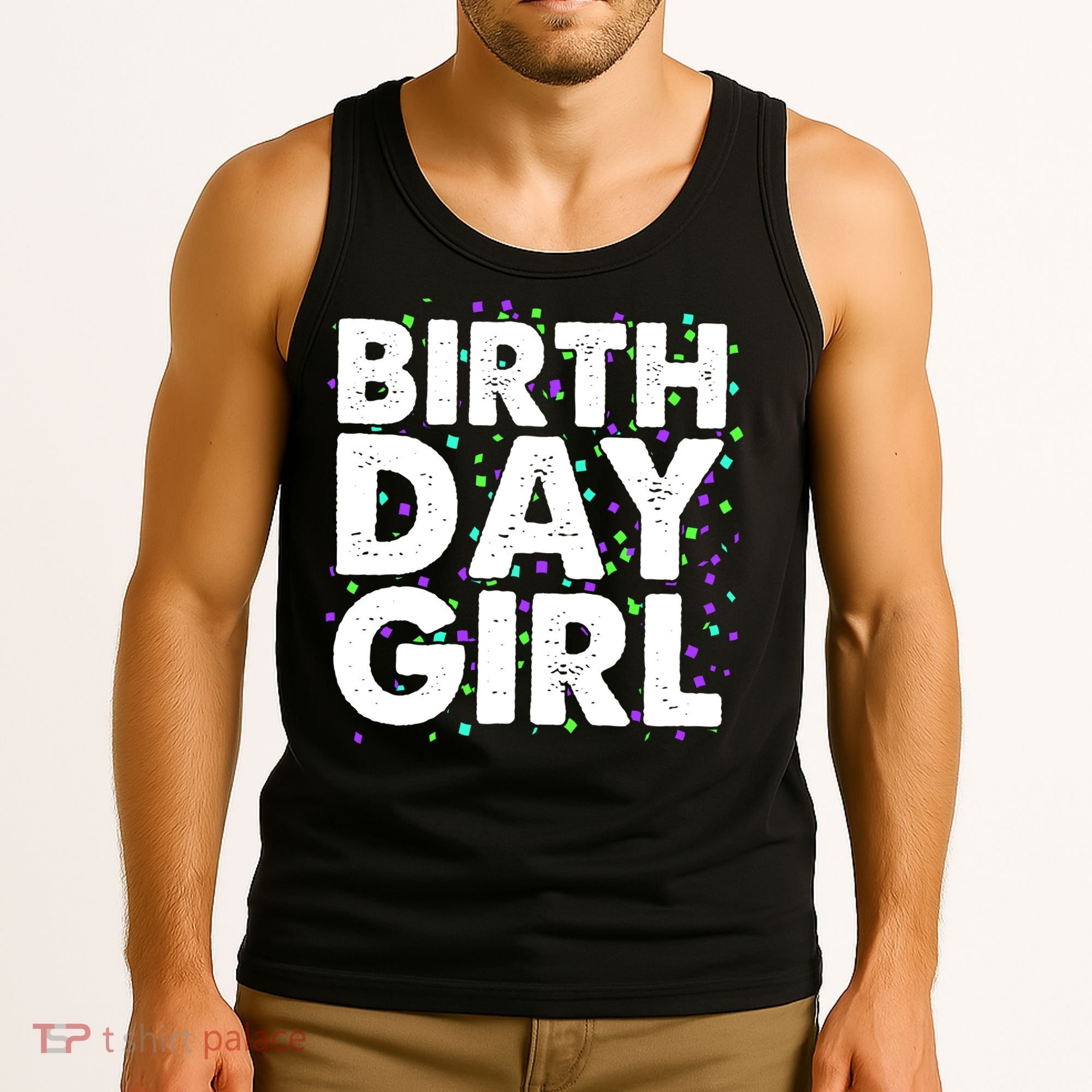 Birthday Girl With Confetti Tank Top