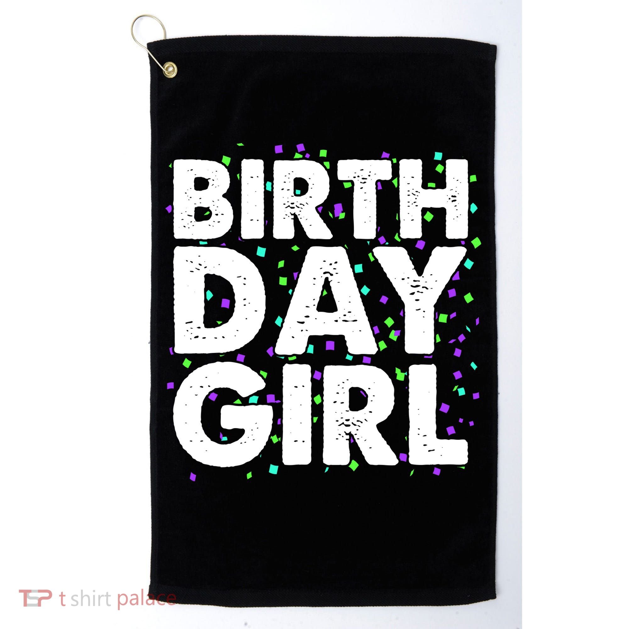 Birthday Girl With Confetti Golf Towel