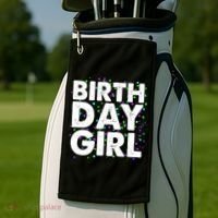 Birthday Girl With Confetti Golf Towel thumb 2