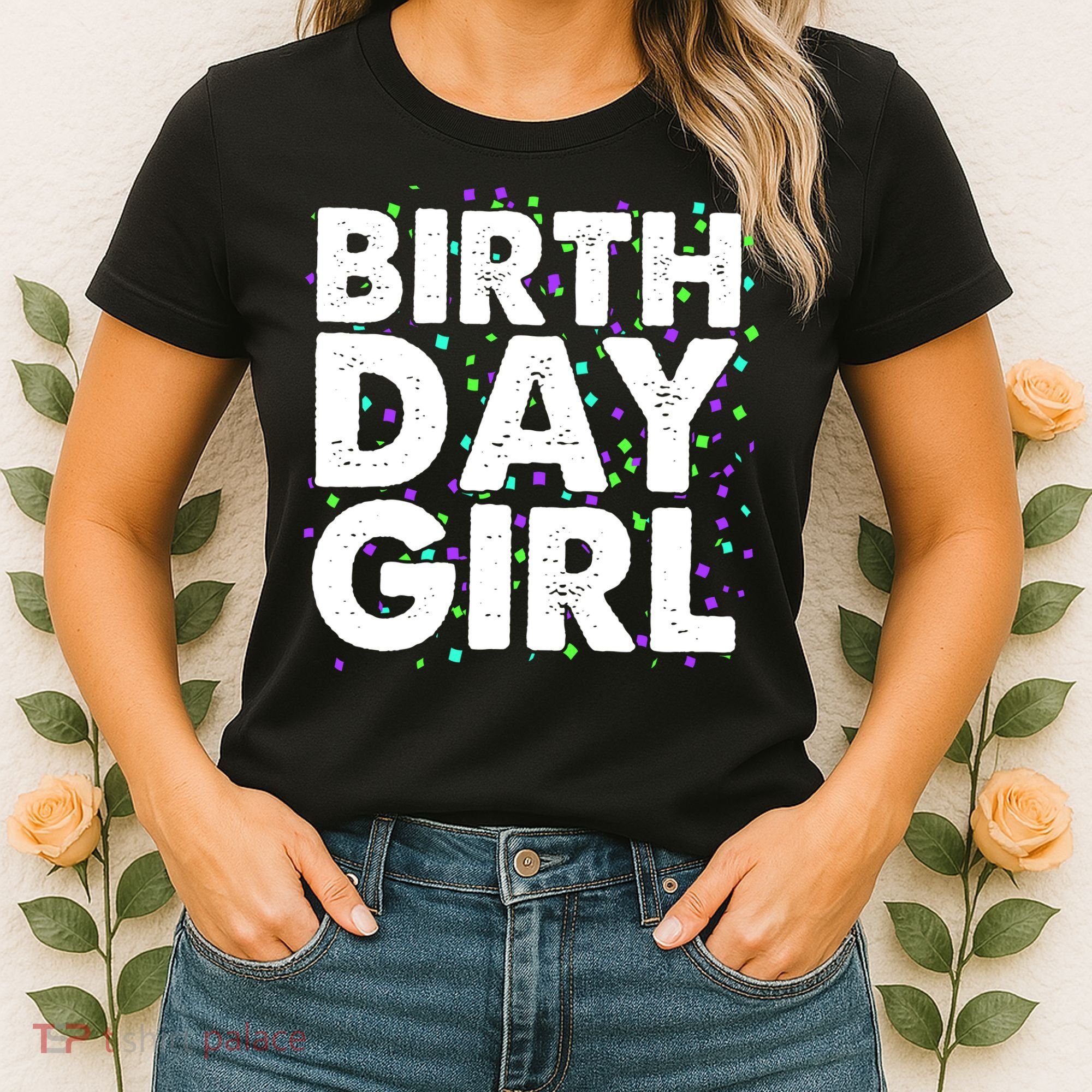 Birthday Girl With Confetti Women's T-Shirt