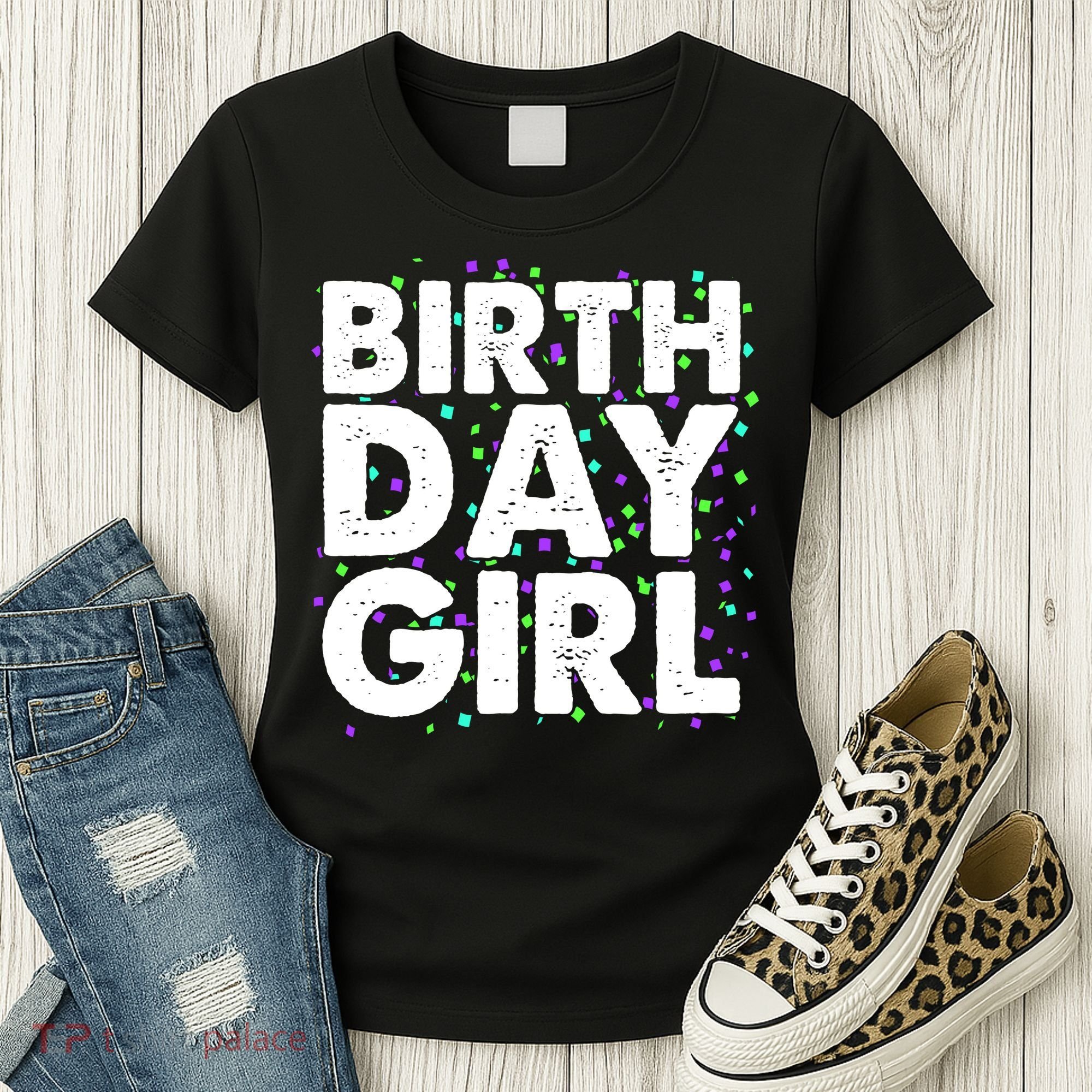 Birthday Girl With Confetti Women's T-Shirt