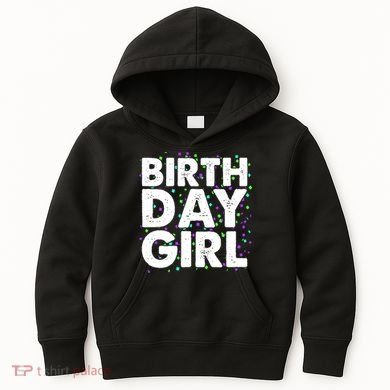 Birthday Girl With Confetti Kids Hoodie