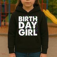 Birthday Girl With Confetti Kids Hoodie thumb 3