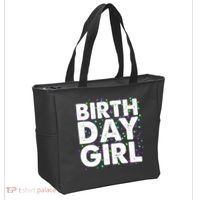 Birthday Girl With Confetti Tote Bag thumb 2