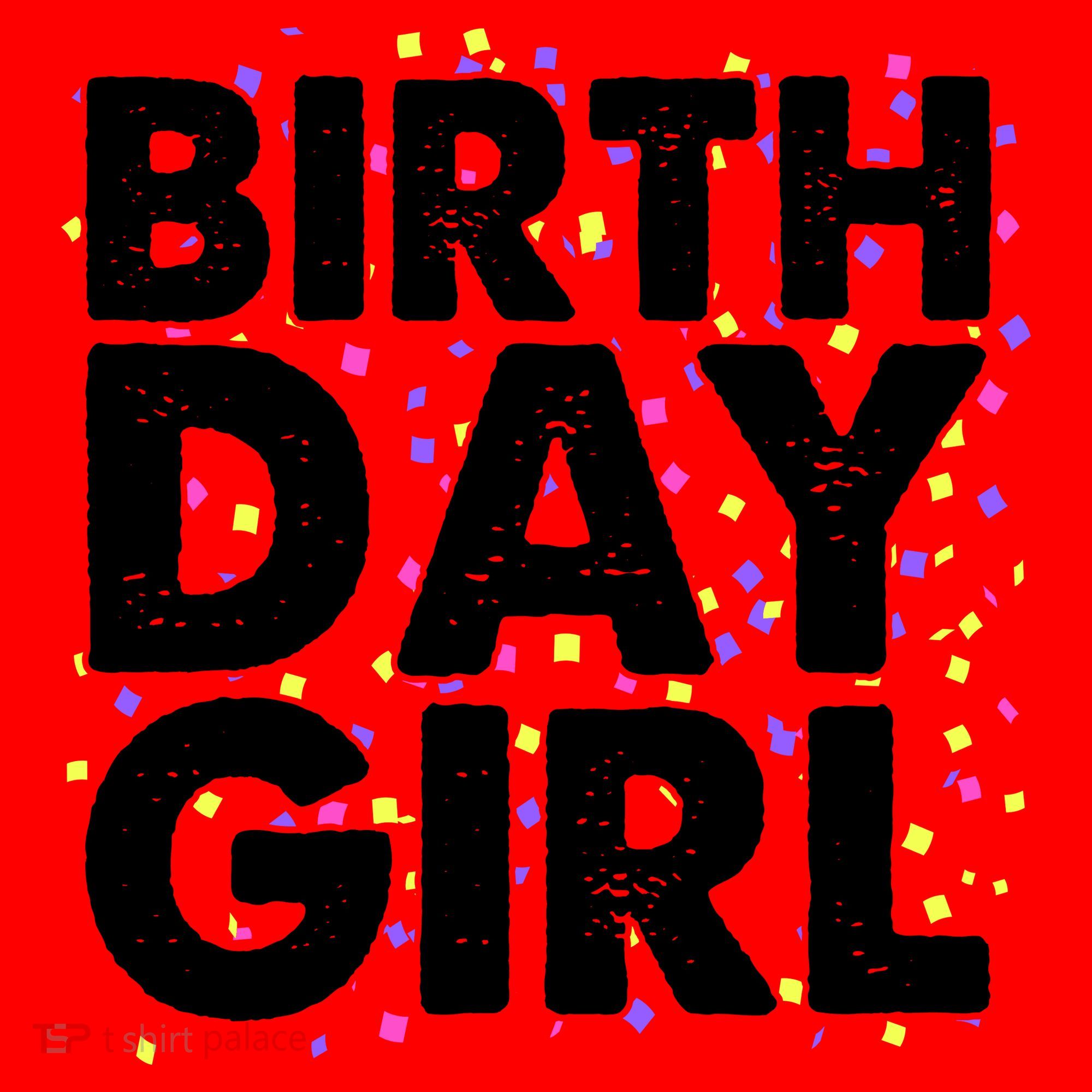 Birthday Girl With Confetti Santa Hat