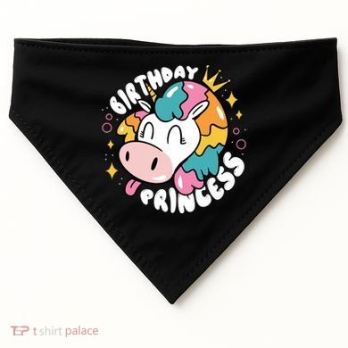 Birthday Princess Unicorn USA-Made Doggie Bandana