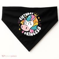 Birthday Princess Unicorn USA-Made Doggie Bandana thumb 0