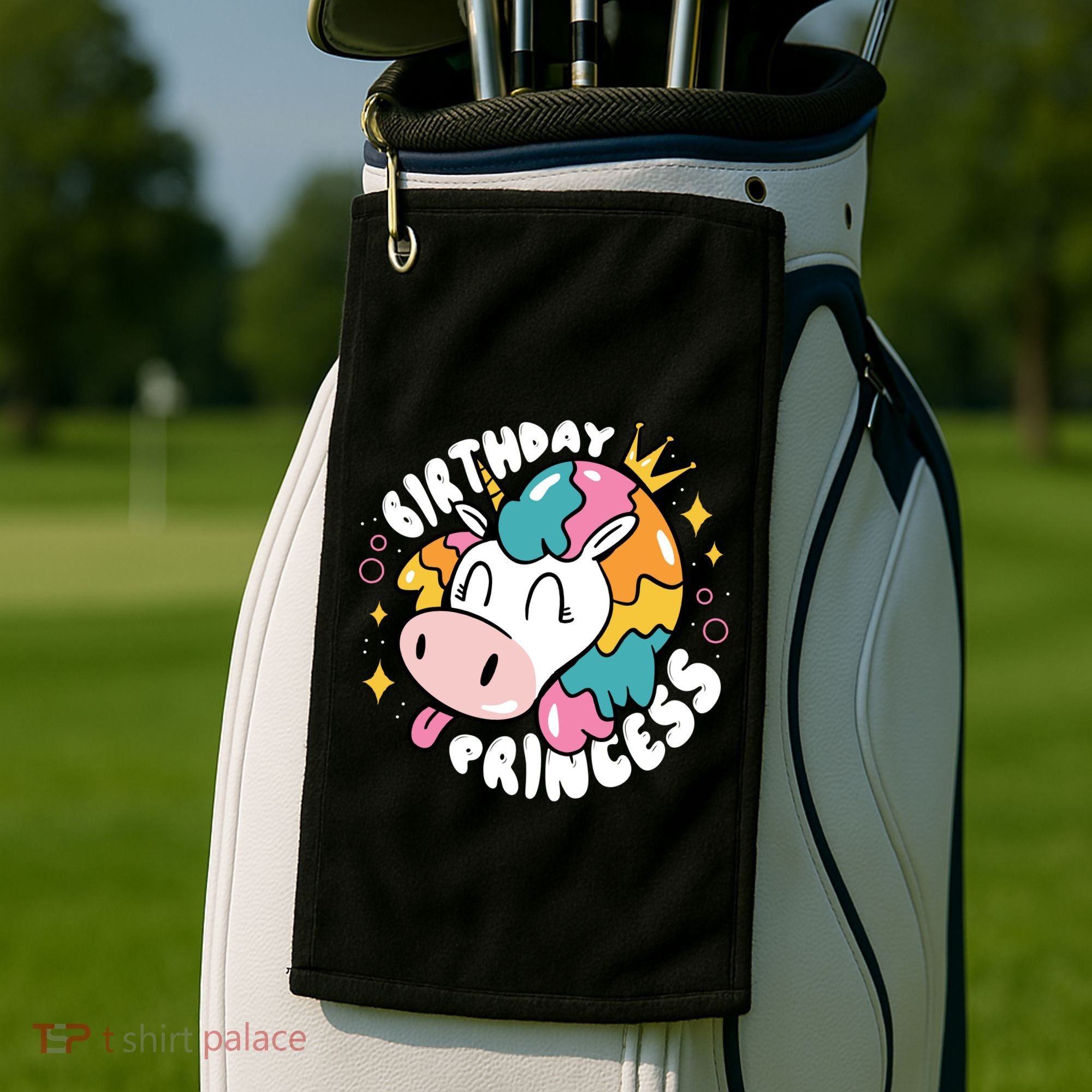 Birthday Princess Unicorn Golf Towel