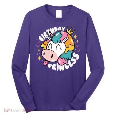 Birthday Princess Unicorn Long Sleeve Shirt