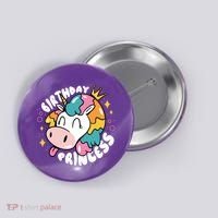 Birthday Princess Unicorn Button thumb 0