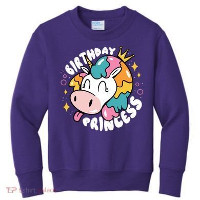Birthday Princess Unicorn Kids Sweatshirt