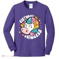 Birthday Princess Unicorn Kids Long Sleeve Shirt thumb 0