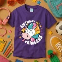 Birthday Princess Unicorn Kids T-Shirt thumb 3