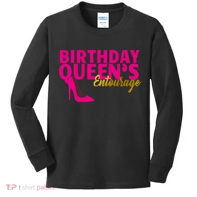 Birthday Queen's Entourage Kids Long Sleeve Shirt