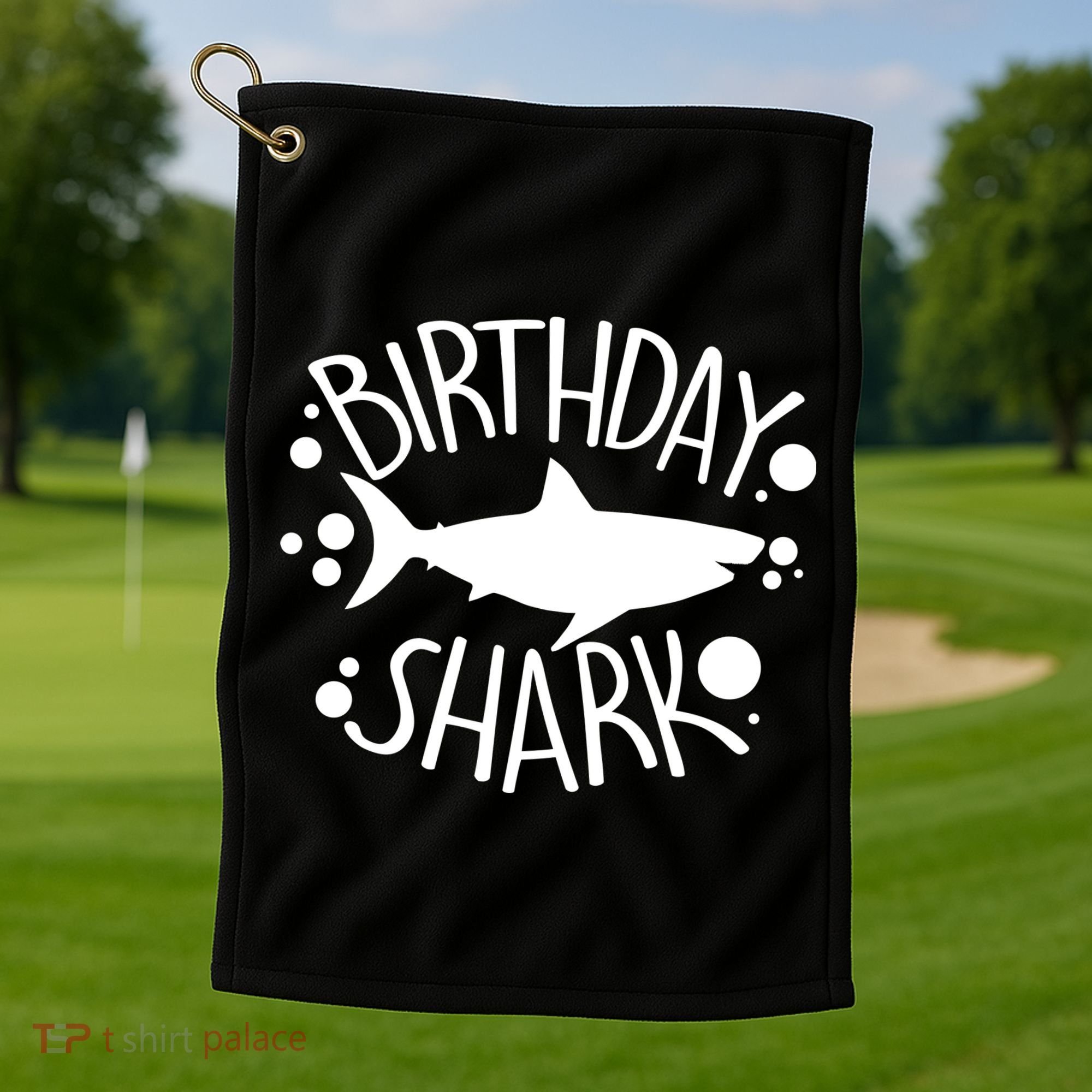 Birthday Shark Golf Towel