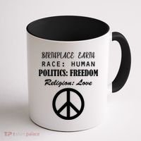 Birthplace Earth Race Human Religion Love Peace Coffee Mug thumb 1