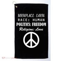Birthplace Earth Race Human Religion Love Peace Golf Towel thumb 0