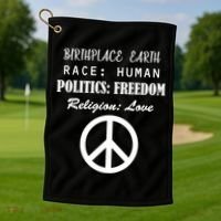 Birthplace Earth Race Human Religion Love Peace Golf Towel thumb 1