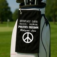 Birthplace Earth Race Human Religion Love Peace Golf Towel thumb 2