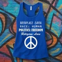 Birthplace Earth Race Human Religion Love Peace Women's Tank Top thumb 3