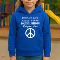 Birthplace Earth Race Human Religion Love Peace Kids Hoodie thumb 3