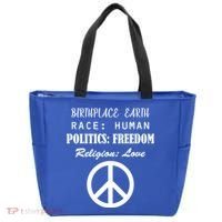 Birthplace Earth Race Human Religion Love Peace Tote Bag thumb 0