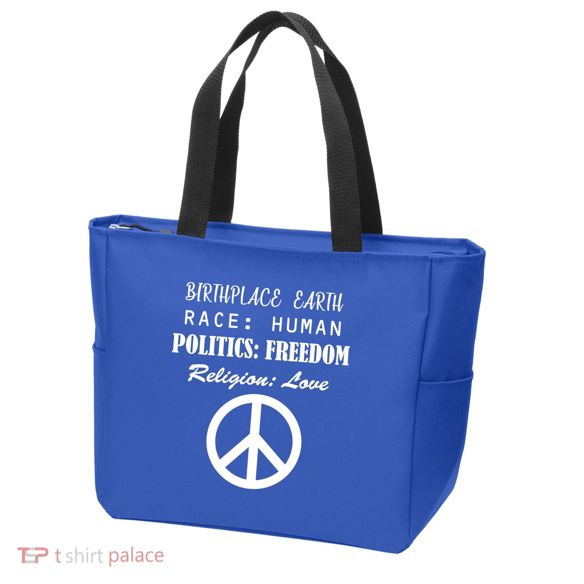 Birthplace Earth Race Human Religion Love Peace Tote Bag