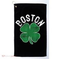 Boston Irish Shamrock St. Patrick's Day Golf Towel thumb 0