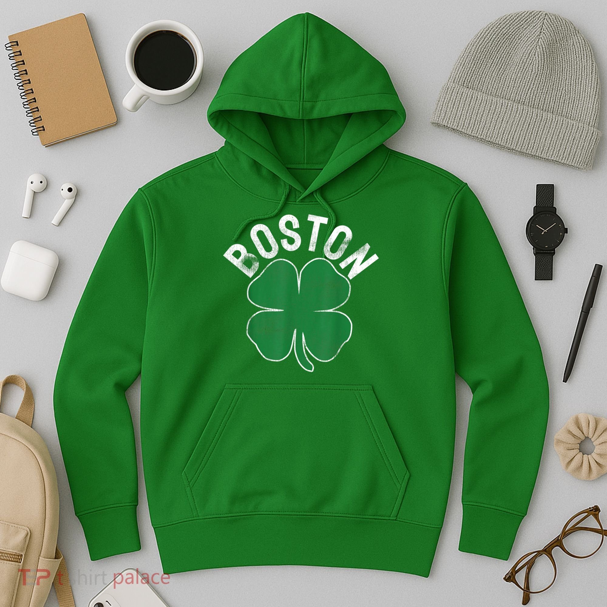 Boston Irish Shamrock St. Patrick's Day Hoodie
