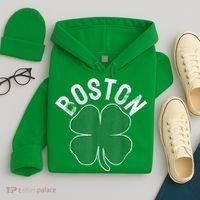 Boston Irish Shamrock St. Patrick's Day Hoodie thumb 4