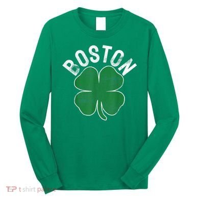 Boston Irish Shamrock St. Patrick's Day Long Sleeve Shirt