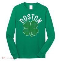 Boston Irish Shamrock St. Patrick's Day Long Sleeve Shirt thumb 0