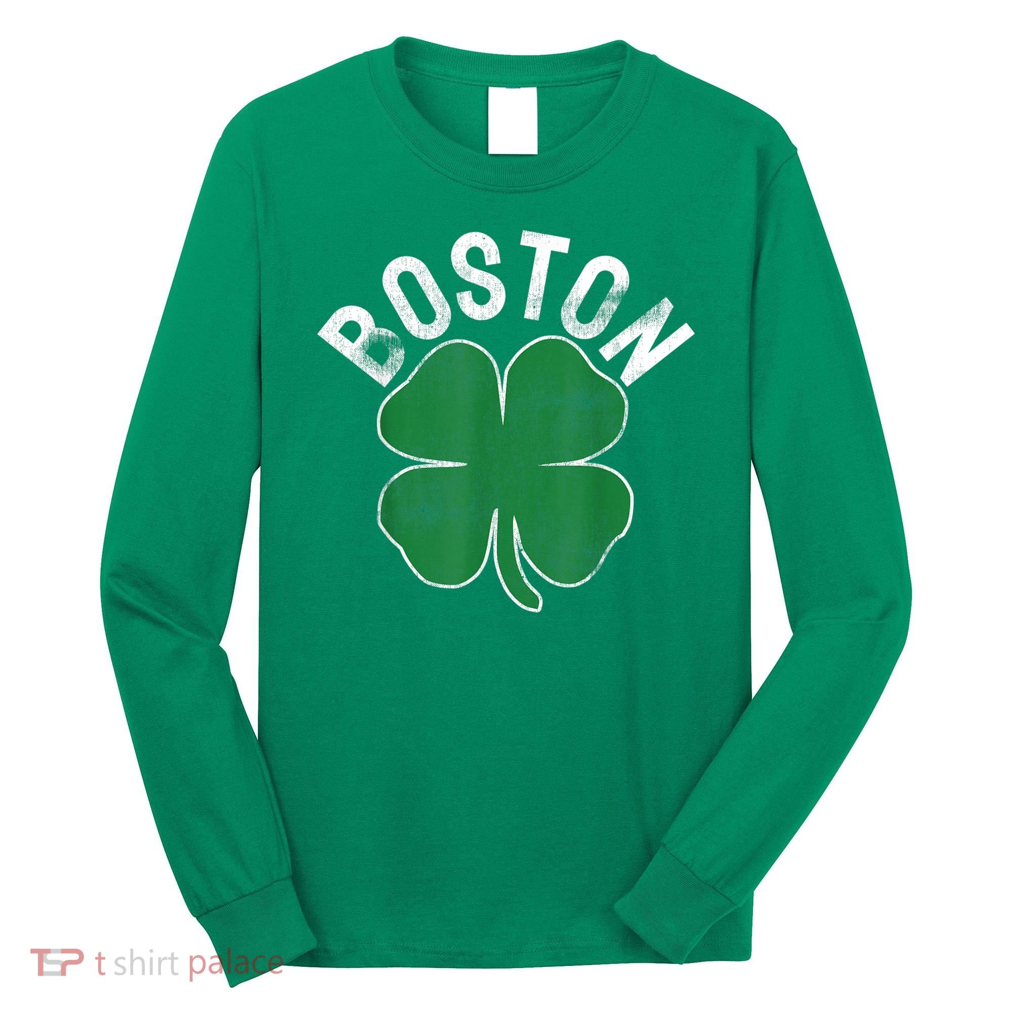 Boston Irish Shamrock St. Patrick's Day Long Sleeve Shirt